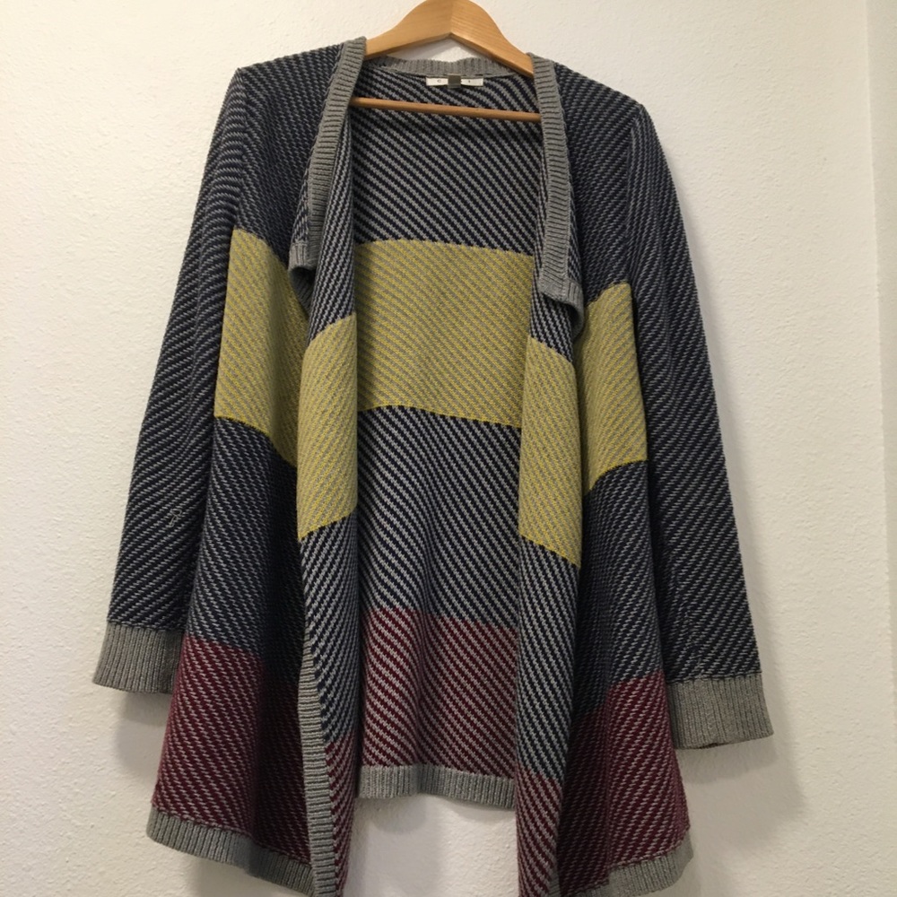 Cabi Multi-color Open Face Cardigan Sweater
